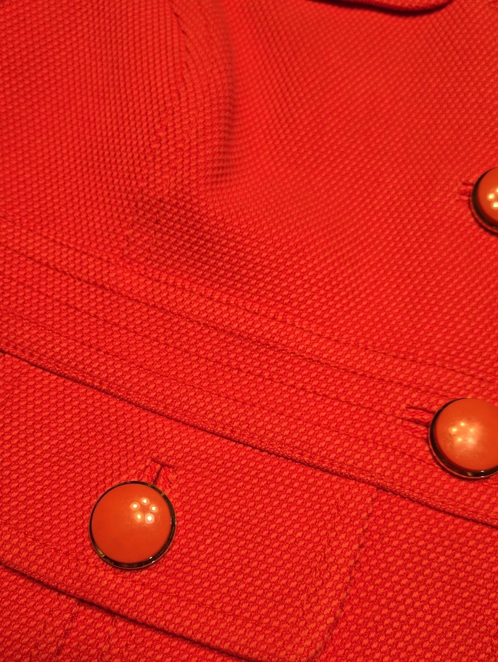 Halogen Poppy Red Textured Button-Front Blazer Jacket - Picture 3 of 5